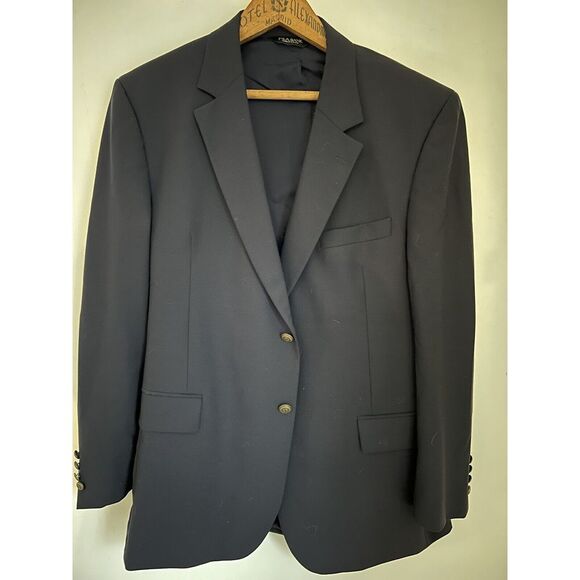 jos a bank Men's sport‎ coat 44reg, Classic Navy With Brass Buttons - Picture 10 of 12